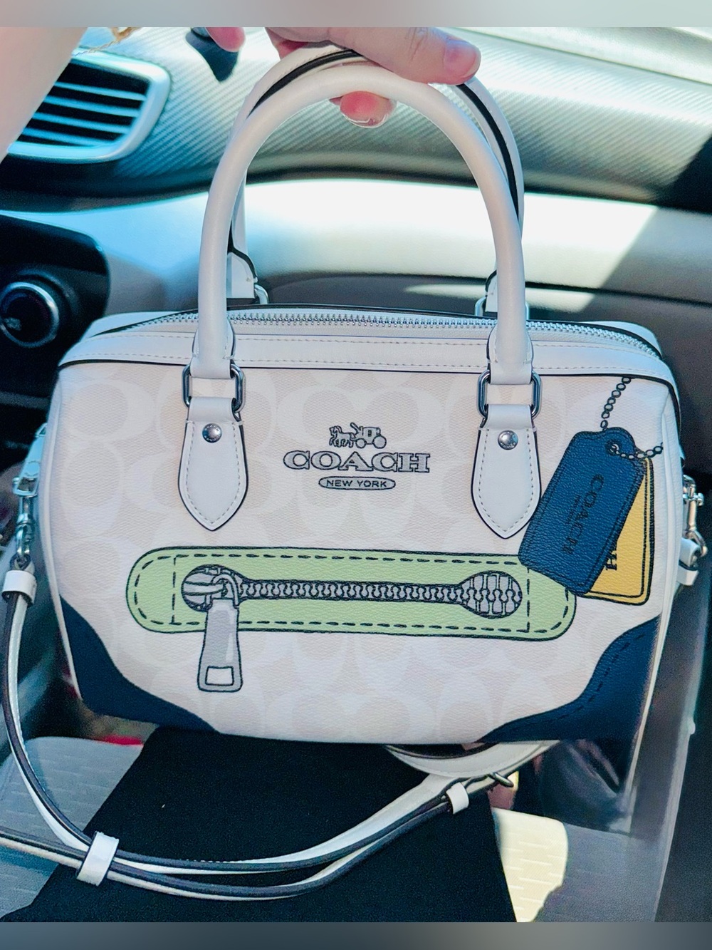 Coach Rowan Trompe L'oeil Print Signature Canvas Satchel 2023 (CH168) NWOT $428